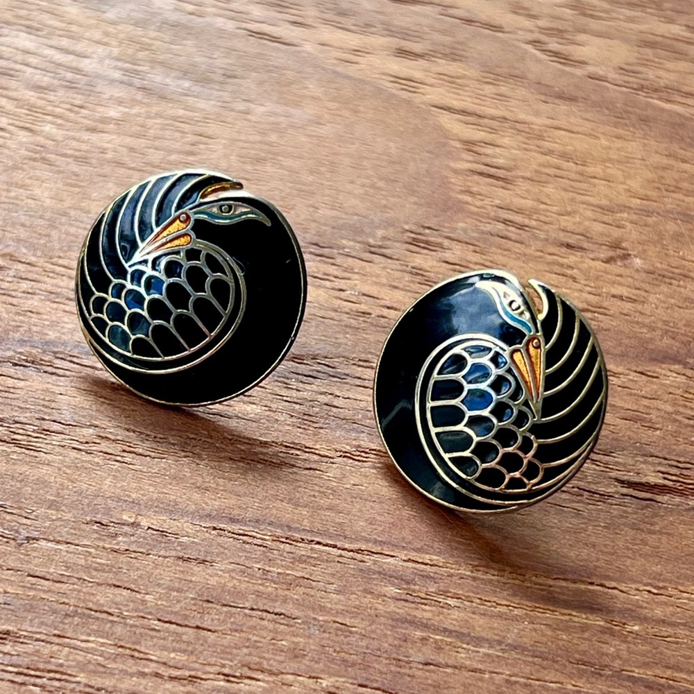 vintage Laurel Burch bird earrings